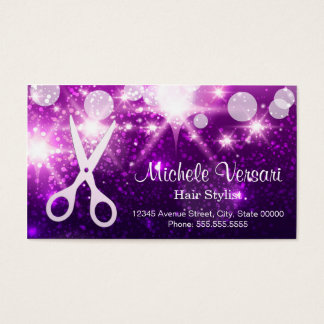 Purple Glamour Hair Stylist Appointment Card