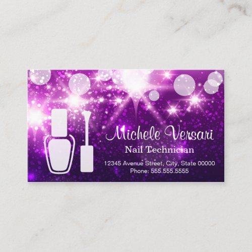 Purple Glamour NAIL TECHNICIAN Appointment Card