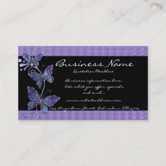 Purple Glass Butterflies Business Cards