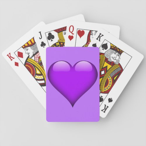 Purple Glass Heart Customizable Playing Cards
