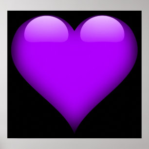 Purple Glass Heart Customizable Poster