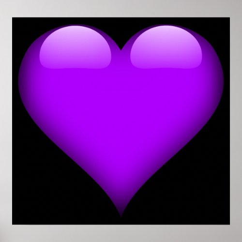 Purple Glass Heart Customizable Poster