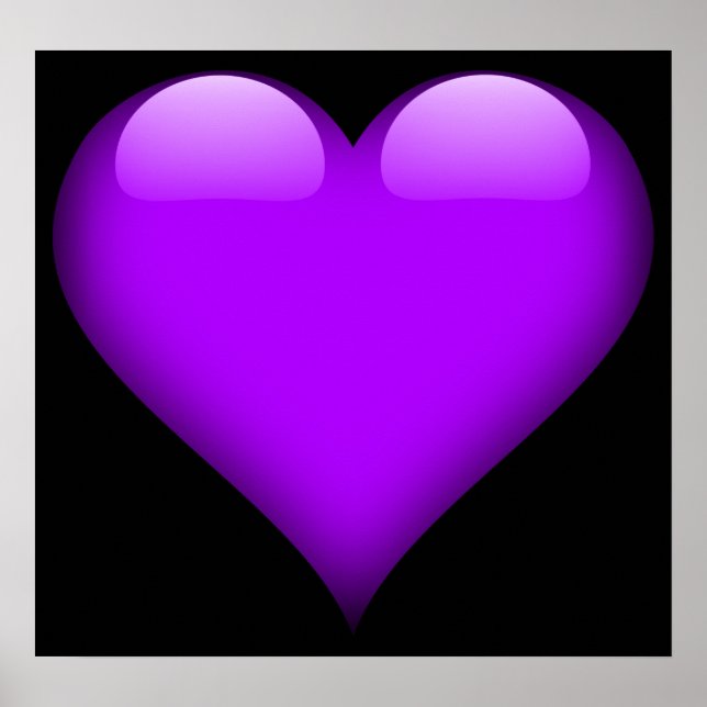 Purple Glass Heart Customizable Poster (Front)