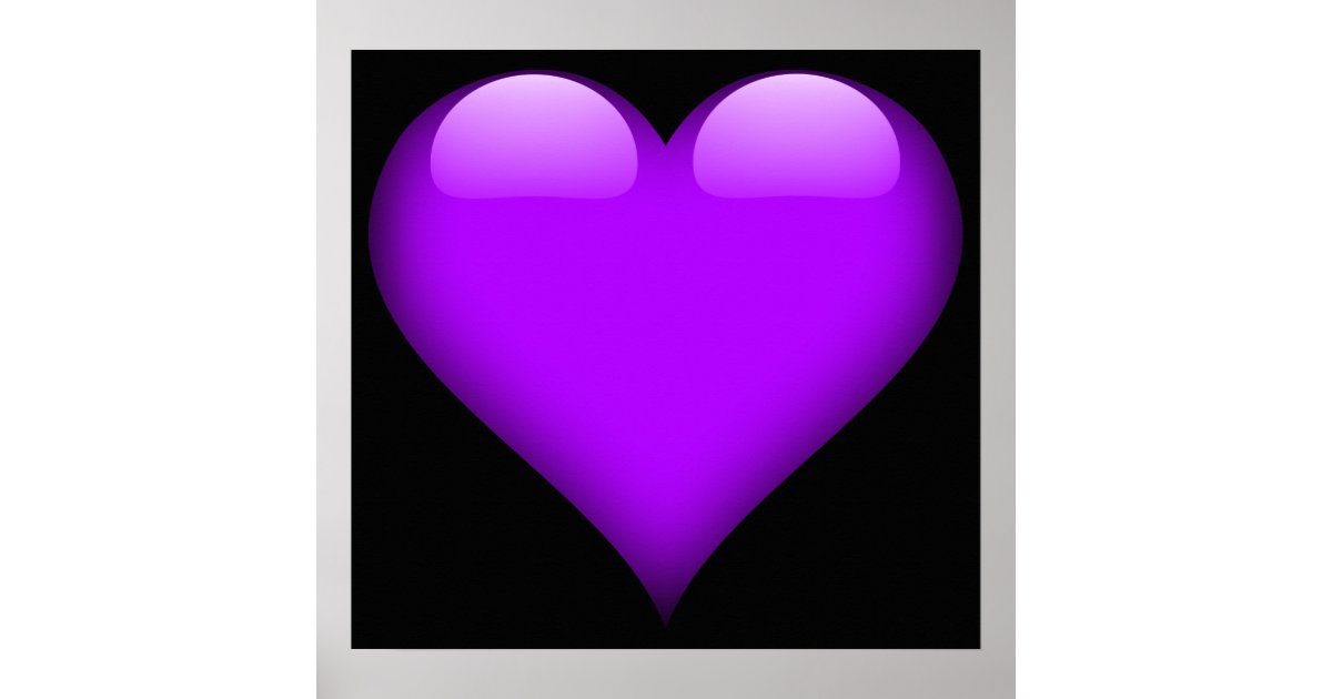Purple Glass Heart Customizable Poster Zazzle