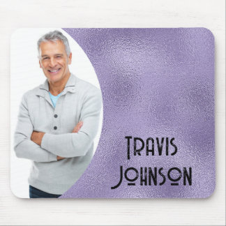 Purple Glass Photo Frame Mouse Pad