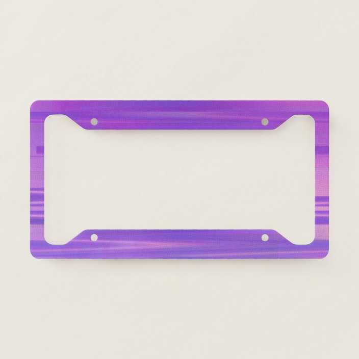 Purple Glitch Art Vaporwave Aesthetic Horizontal License Plate Frame