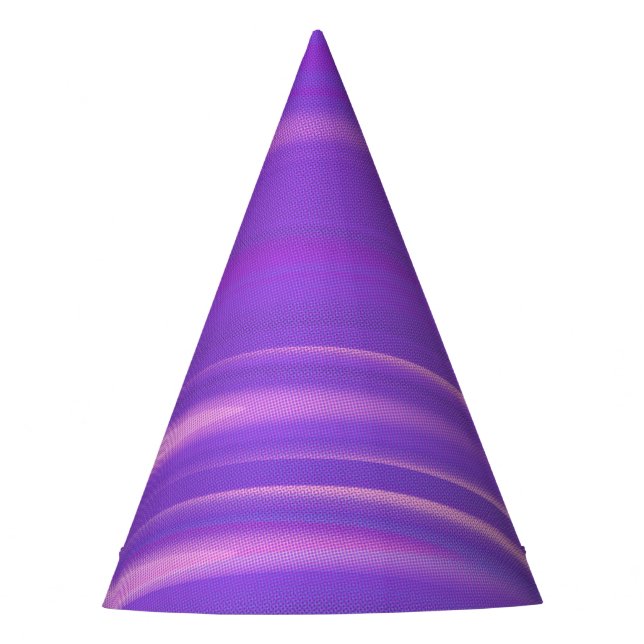 Purple Glitch Art Vaporwave Aesthetic Horizontal Party Hat (Front)