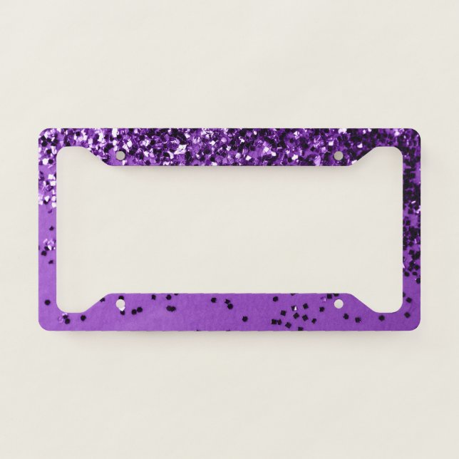PURPLE Glitter #2 (Faux Glitter) #shiny #decor  License Plate Frame (Front)