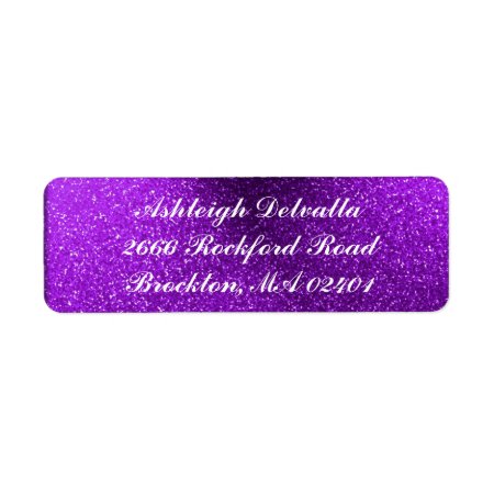 Purple Glitter Address Labels