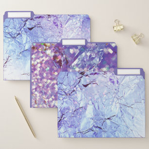 Purple Glitter and Crystals Abstract Art File Folder