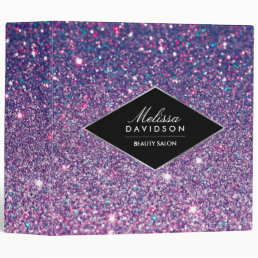 Purple Glitter and Glamour Personalized Binder