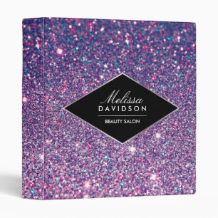 Purple Glitter and Glamour Personalized Binder