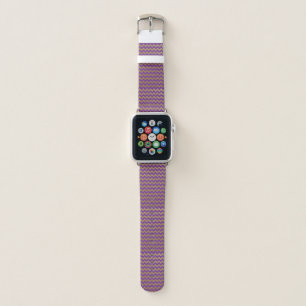 Purple Glitter and Gold Chevron Stripe Apple Watch Band