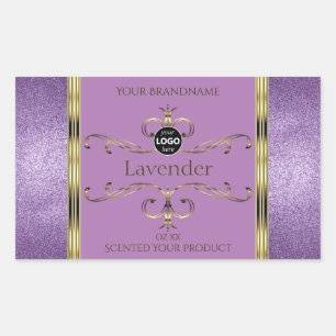 Purple Glitter and Gold Ornate Product Labels Logo