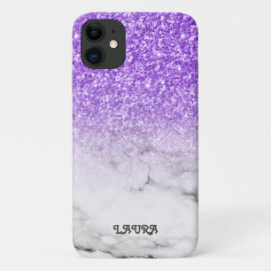 Purple Glitter And Marbled iPhone 11 Case