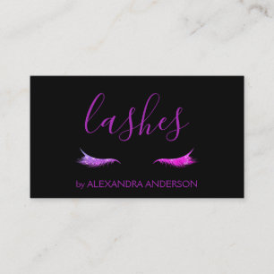 Purple Glitter and Sparkle Eyelash Extension Business Card