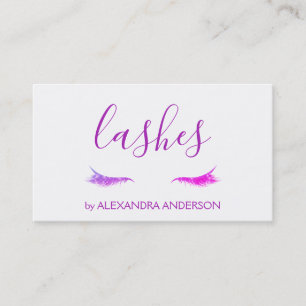 Purple Glitter and Sparkle Eyelash Extension Business Card