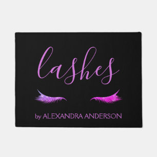 Purple Glitter and Sparkle Eyelash Extension Doormat