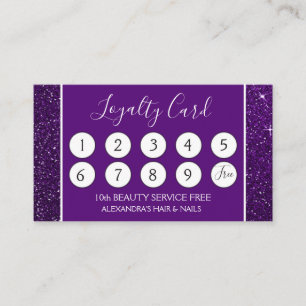 Purple Glitter and Sparkle Girly Loyalty Punch