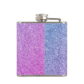 Purple Glitter and Sparkle Monogram Initial Flask (Back)