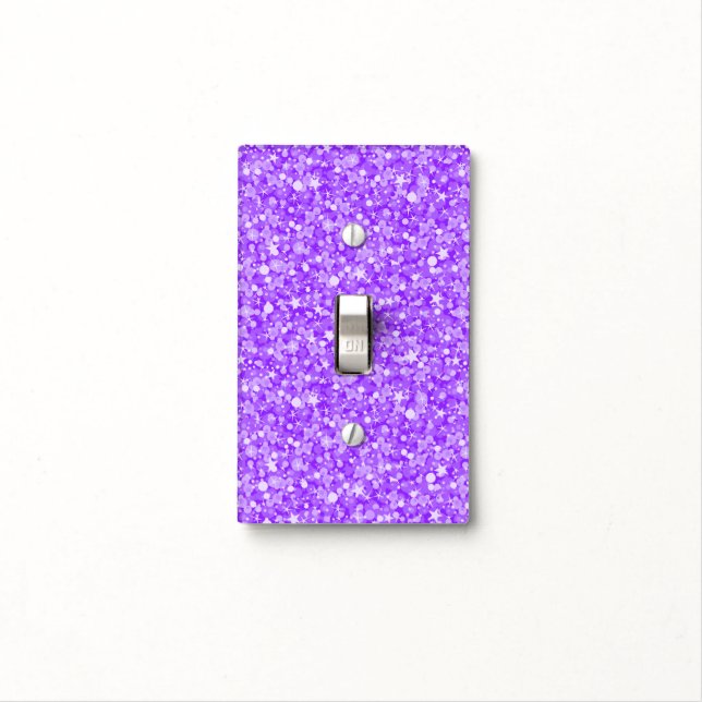 Purple Glitter And White Sparks Light Switch Cover (In Situ)
