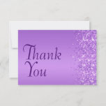 Purple Glitter Bat Mitzvah Thank You Card<br><div class="desc">This elegant and luxurious purple glitter sided Bat Mitzvah Thank You card is perfect for thanking guests after your celebration. It's chic and modern font is crisp and clean and makes this Thank You card unique and one-of-a-kind. The glitter sided front and matching back with the words, "Thank you so...</div>