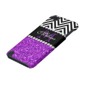 PURPLE GLITTER BLACK CHEVRON MONOGRAMMED iPod TOUCH (5TH GENERATION) COVER (Bottom)