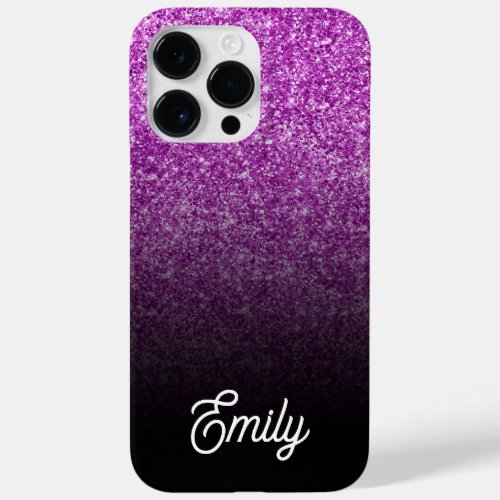 Purple Glitter Black Ombre Case_Mate iPhone 14 Pro Max Case