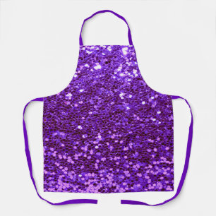 Purple Glitter Bling Sparkle Shiny Girly Chic Apron