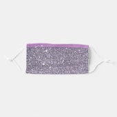 Purple Glitter Bling Stars Faux Silver Pattern Adult Cloth Face Mask (Front, Folded)