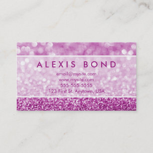 Purple Glitter Bokeh Design Business Card