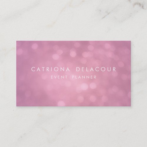 Purple Glitter Bokeh Event Planner Business Card