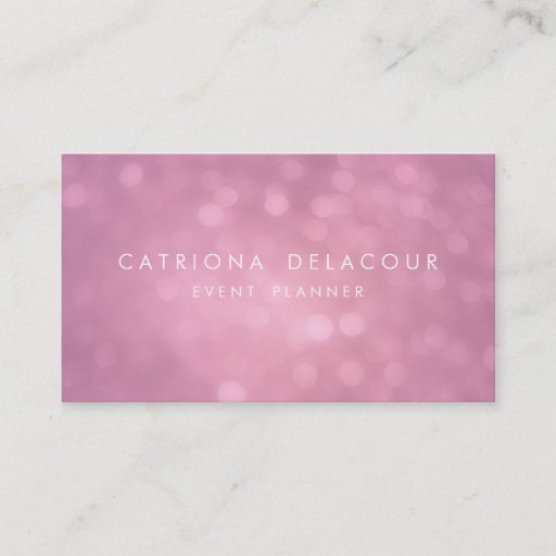 Customizable Purple Glitter Bokeh Event Planner Business Card