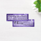 Purple Glitter Bokeh Script Mini Drink Ticket (Desk)