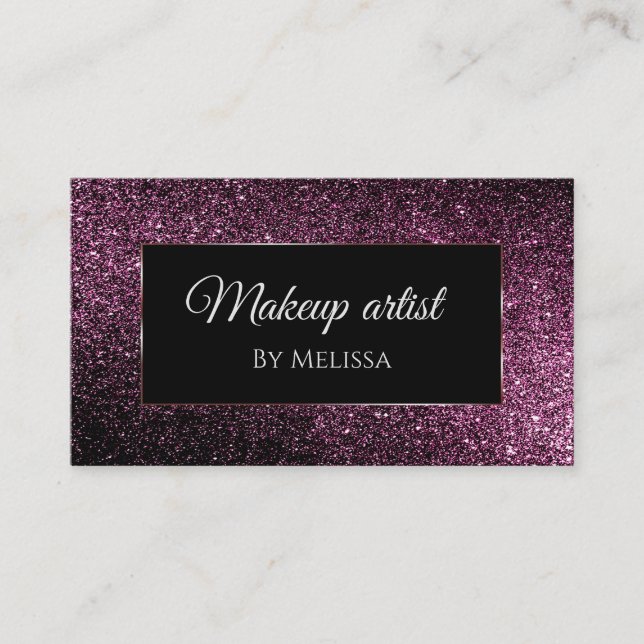 purple glitter  business card (Front)