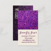 purple glitter business cards (Front/Back)