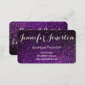 purple glitter business cards, presenter cards (Front/Back)