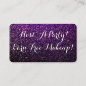 purple glitter business cards, presenter cards (Back)