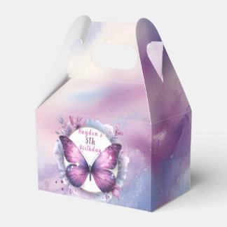 Purple Glitter Butterfly - Birthday Favor Boxes