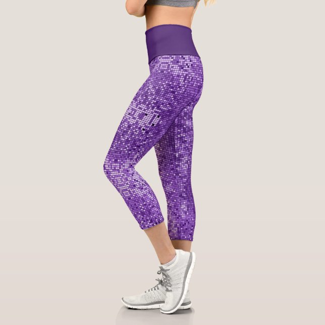 Purple Glitter Capri Leggings (Left)