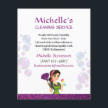 Purple Glitter Cartoon Maid House Cleaning Service Flyer<br><div class="desc">Cute Purple Glitter Cartoon Duster Maid House Cleaning Service Business Flyer.</div>