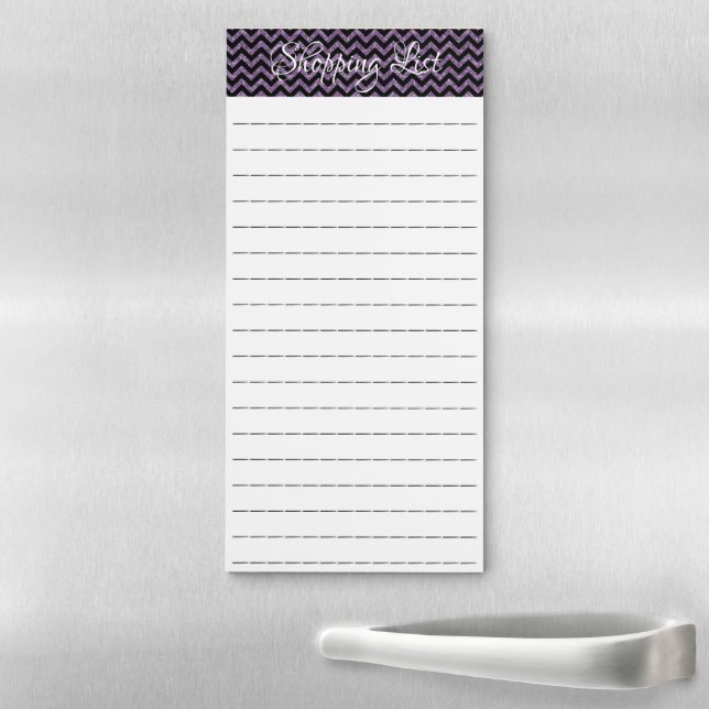 Purple Glitter Chevron Magnetic Notepad (In Situ)