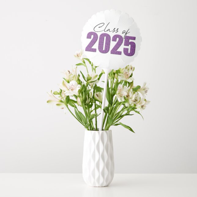 Purple Glitter Class of 2025 Balloon (Vase)