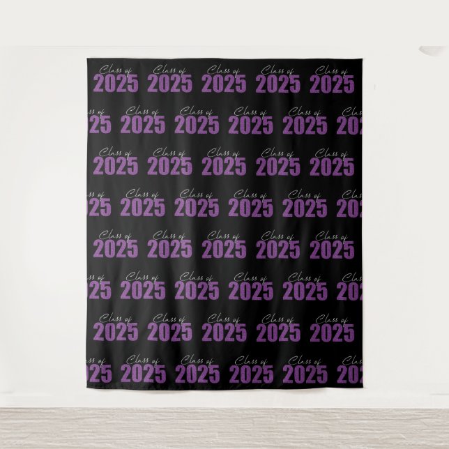 Purple Glitter Class of 2025 Photo Backdrop (Front)