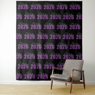 Purple Glitter Class of 2026 Photo Backdrop