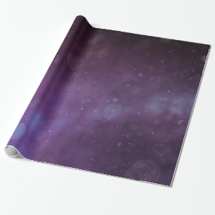 Purple Glitter Confetti Faux Foil Wrapping Paper