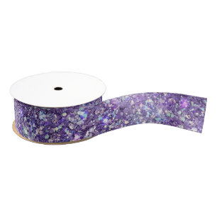 Purple Glitter Confetti Sparkle Grosgrain Ribbon
