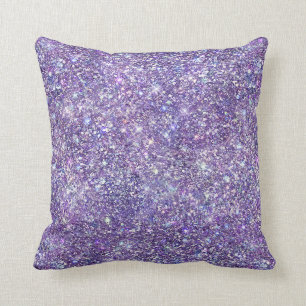 Purple Glitter Confetti Sparkle Throw Pillow