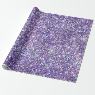Purple Glitter Confetti Sparkle Wrapping Paper