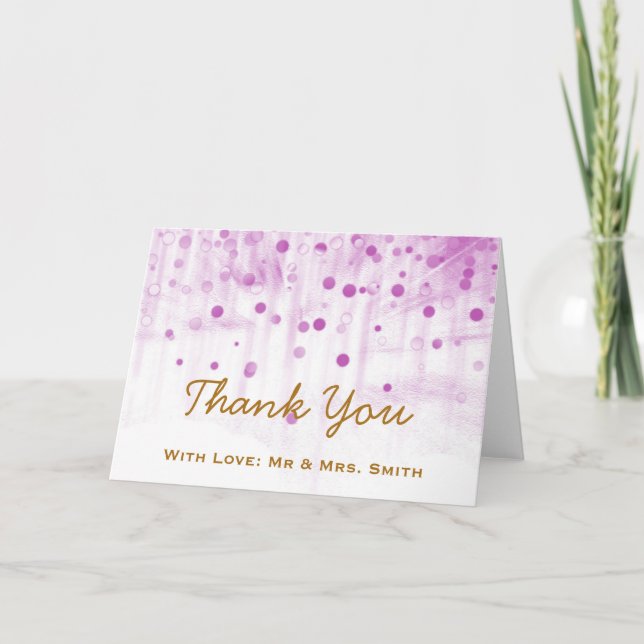 Purple Glitter Confetti Sparkles Dots Thank You (Front)
